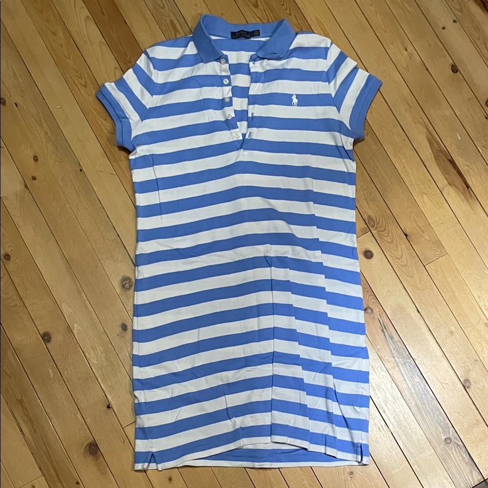 Ralph Lauren Sky Blue and White Polo Dress